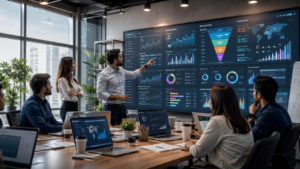 Business team planning SEO Google Ads and digital marketing strategy